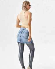 Calvin Klein Salt Pepper A-Linie Jeansrock highwaist Gr. 164/34