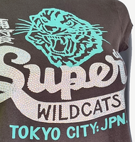 Superdry vintage Wildcats Shirt short Strass Gr.S/34