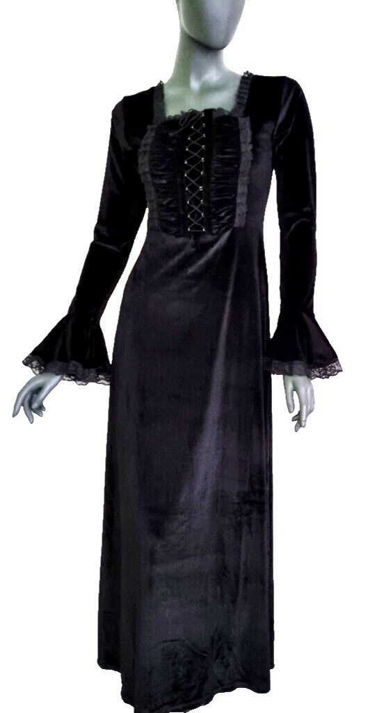 Bäres Empire Gothic  Samtkleid Maxikleid Mittelalter Gothic Witch  Gr. 36/38