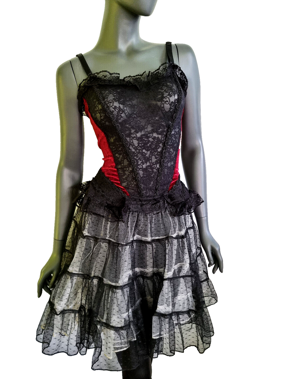Bäres Stäbchen Corsagentop Spitze Gothic Punk Victorian  transparent Gr.36/38