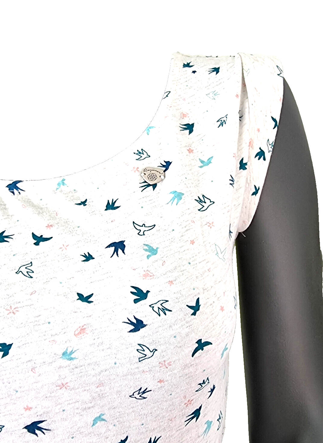 Ragwear Tammi Birds Sommerkleid mit Gürtel wollweiss melange Gr.XS,S,M