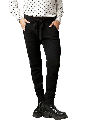Aniston Feinstrick Hose Damen Schnürung schwarz Schlupfhose Jogger Gr.34