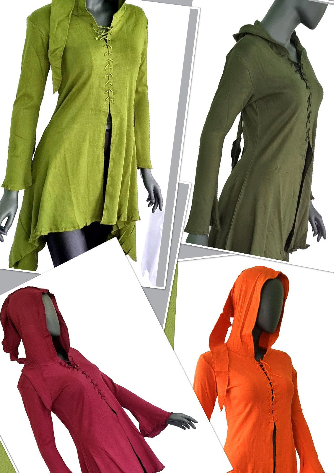 Gugel Zipfeljacke Medieval Gothic Ethno Hippie Witch Pixie  Gr.S/M, L/XL