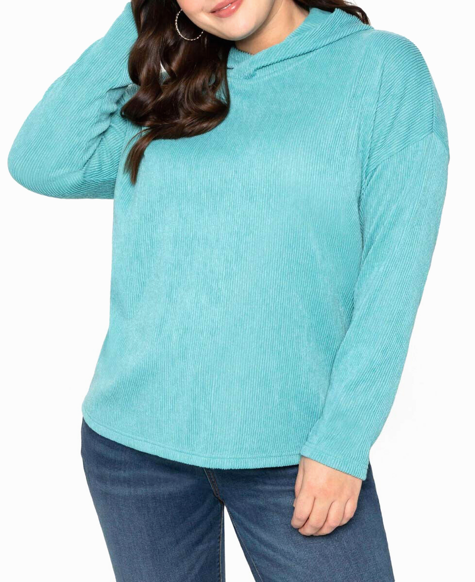 Sheego Longsleeve Struktur Kapuzenshirt Hoodie Gr. 44/46