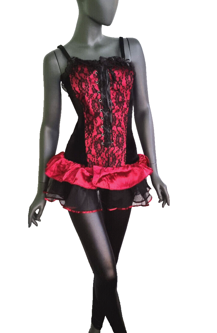 Bäres Stäbchen Corsagentop Spitze Gothic Punk Victorian Minikleid Gr. 34/36