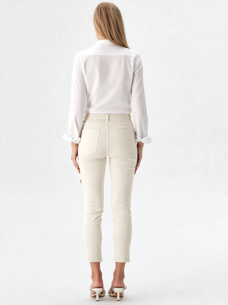 Monari Stretchhose Cargo hellbeige Gr.42