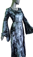 Zeige Bild Samtkleid Maxikleid Mittelalter Gothic Witch blaugrau Gr. 36-38 3
