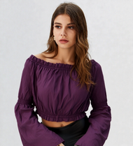 Kurz-Bluse Multi Styles Gothic Pirat Larp Country bordeaux Gr.34-38