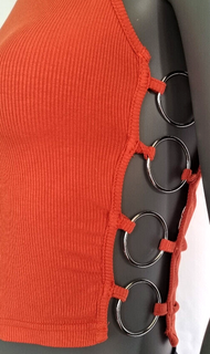Top Cropped Ringe rostorange Gr.34