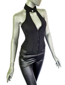 Zeige Bild Neckholder Corsagen-Top Pinstripe Rockabilly Gothic Party Gr.S/34 2