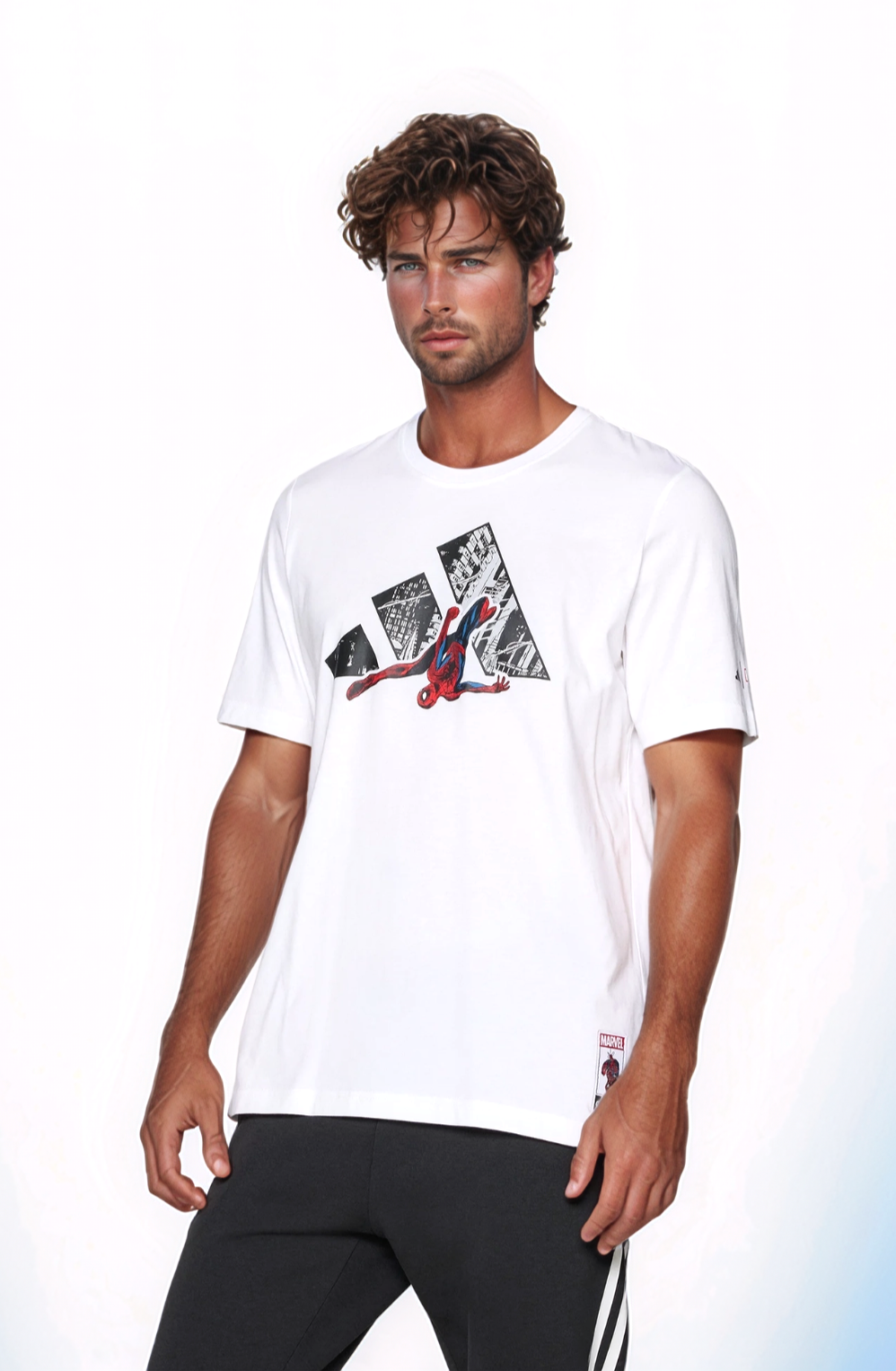 Adidas Herren Spiderman T-Shirt weiß Gr.2XL