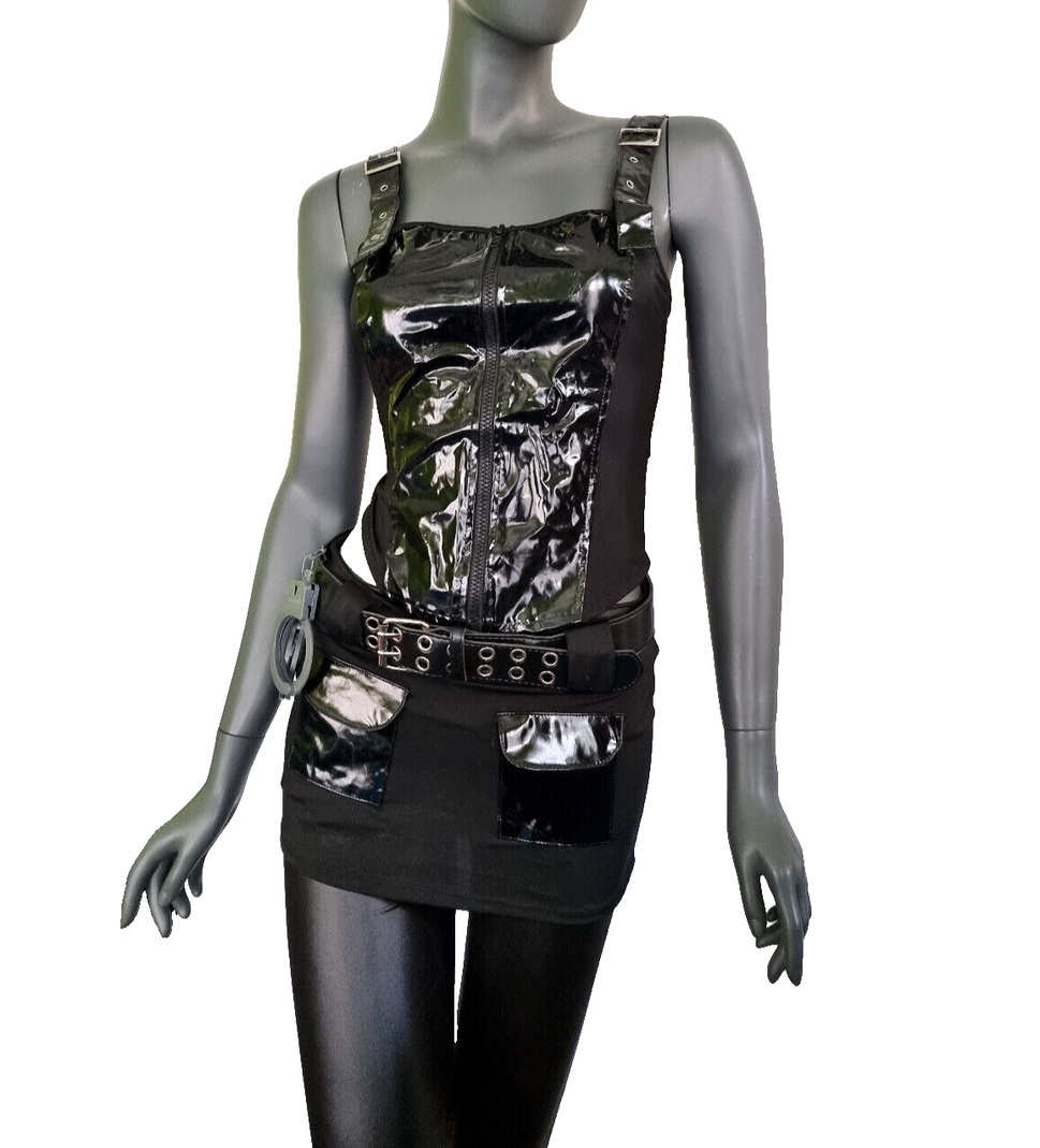 Faschingskostüm Lack Polizistin Karneval Police City Gr.38