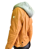 Zeige Bild Alpenblitz Lederjacke mit Sweat Hoodie Bikerjacke Lammnappa Echtgrösse 38 (40) 3