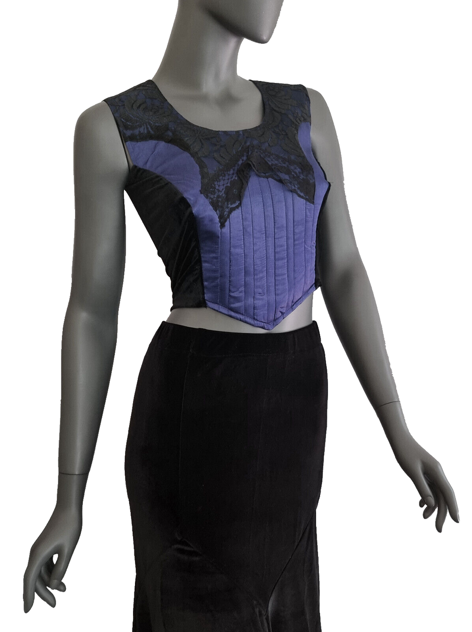 Corsagentop  Gothic Punk Medieval Victorian Barock blau Gr. 34/36