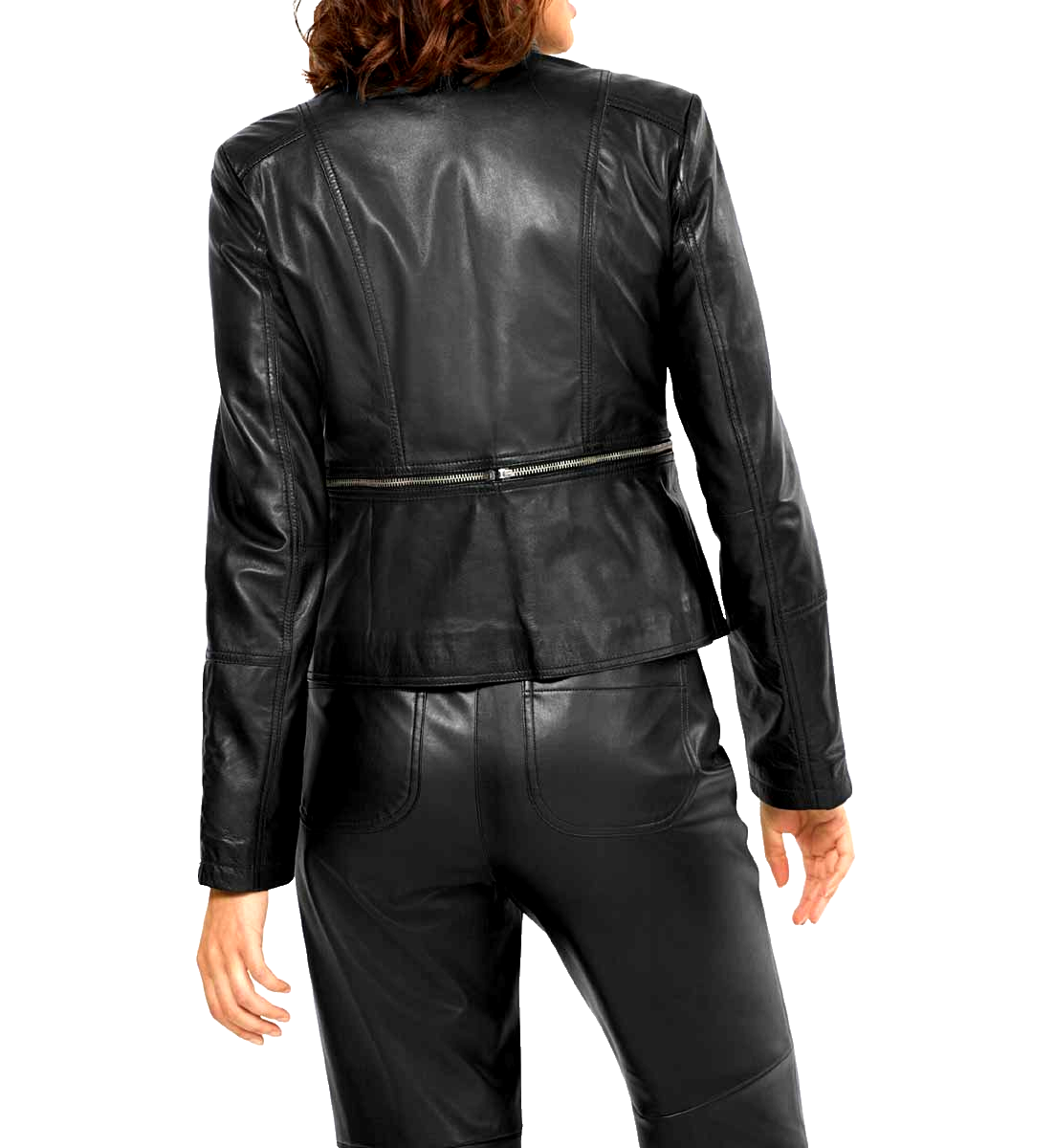 Lamm-Nappalederjacke schwarz unzip Bolero 2 in 1 Gr.34