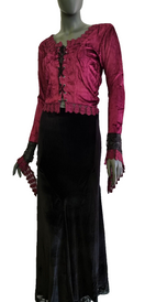 Zeige Bild Maxirock Samtrock  Gothic Witch Punk Larp  Medieval schwarz Gr.40-44 3
