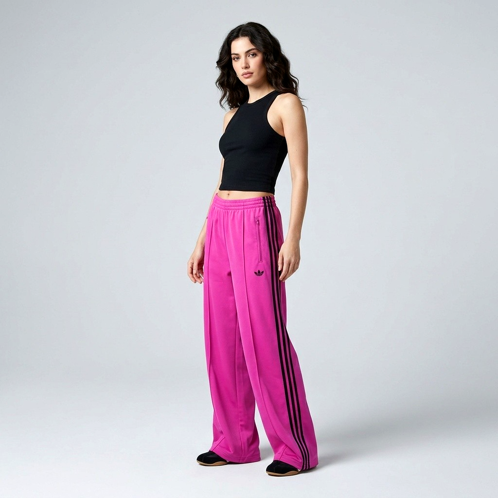 Adidas Originals Firebird Track Pants pink mid wide leg Gr.XS/34