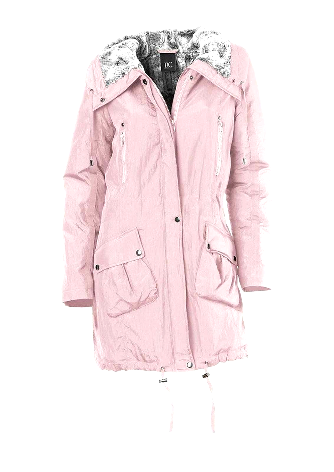 Interstar Parka gefüttert flauschiges Teddyfell rosé grau Gr.38