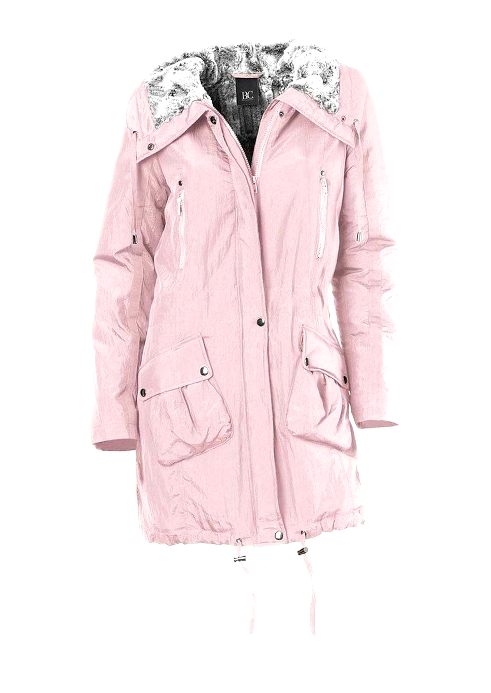 Interstar Parka gefüttert flauschiges Teddyfell rosé grau Gr.38