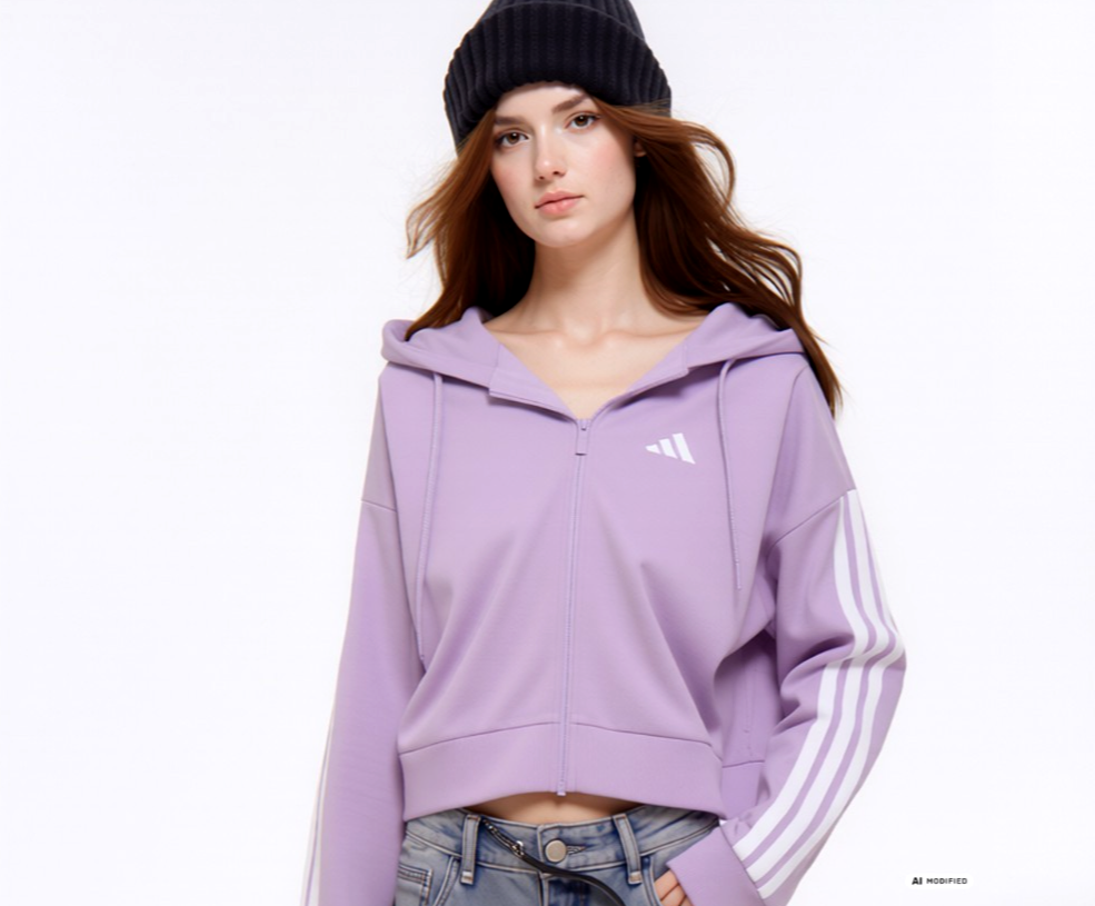 Adidas Kapuzenjacke Essentials 3 stripes Jersey lila Gr.XL/42-44-46