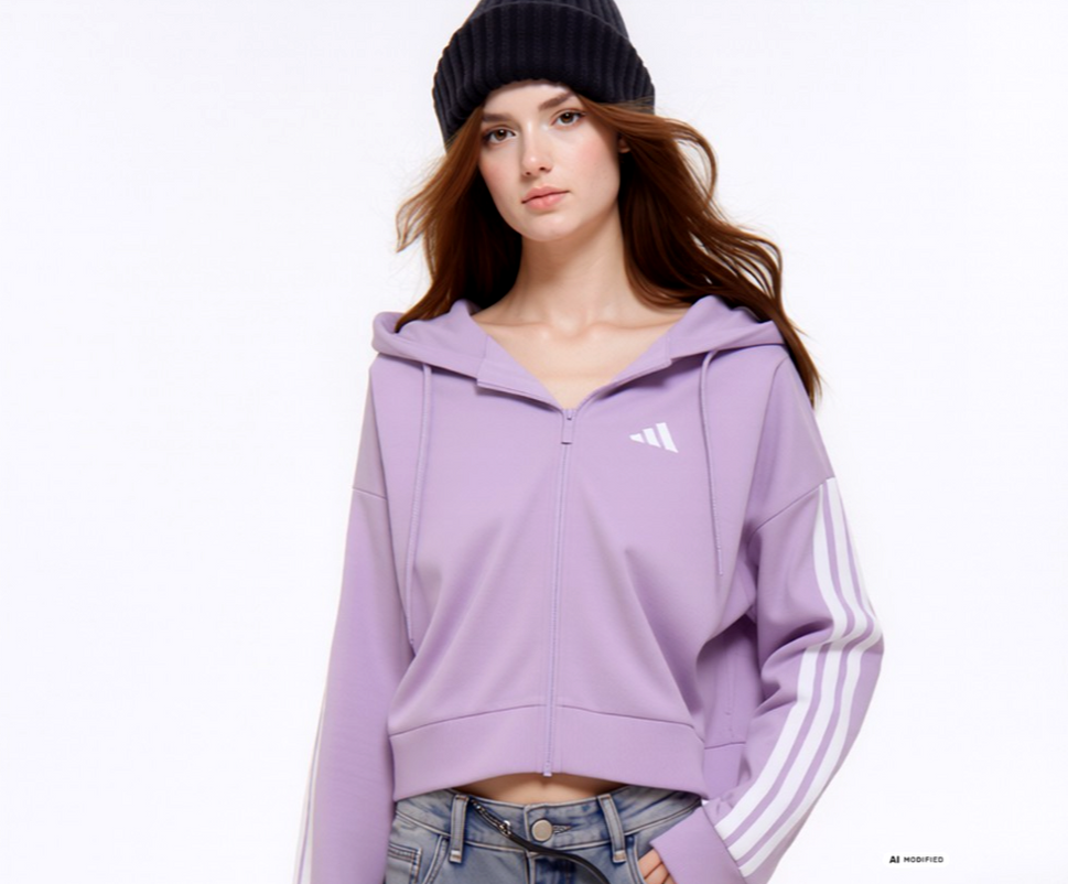 Adidas Kapuzenjacke Essentials 3 stripes Jersey lila Gr.XL/42-44-46
