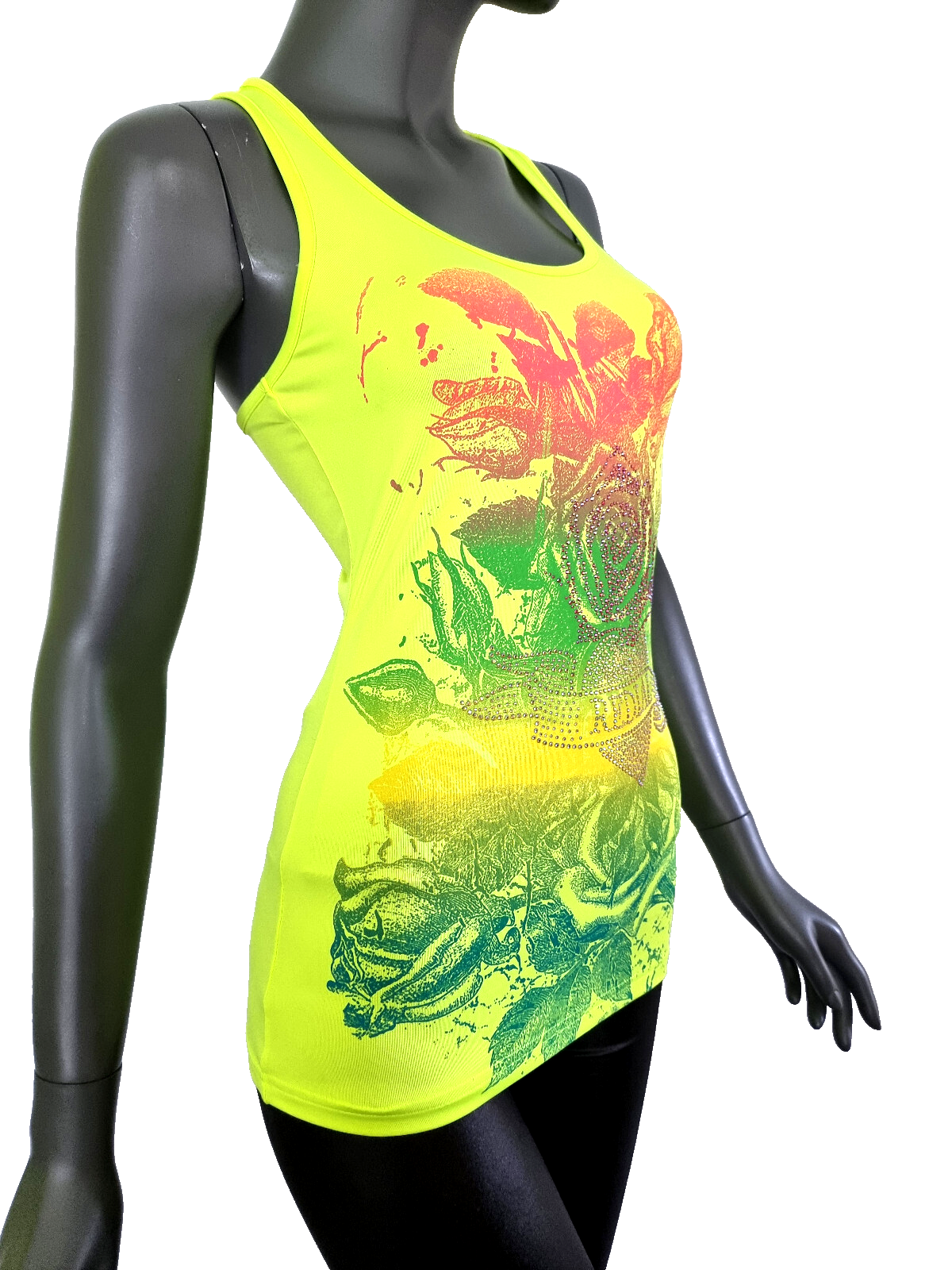 Redial Longtop Print Strass stretch neon Gr.M/36