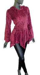 Zeige Bild Gugel Nickisweater Vintage Look Mittelalter Gothic Pixie  rot  Gr.34-38 kl.40 2
