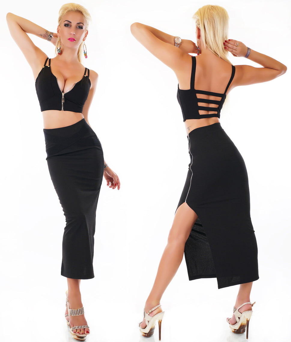 Giorgia Sexy 2 Teiler Damen schwarz  Gr.36-38 onesize