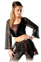 Zeige Bild Bäres Kurztop SamtSpitze Gothic Punk Victorian schwarz-rot  Gr.34-38 3