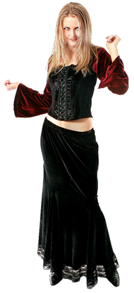 Bäres Samtshirt Miedertop schwarz bordeaux Gr.34/36 kl.38