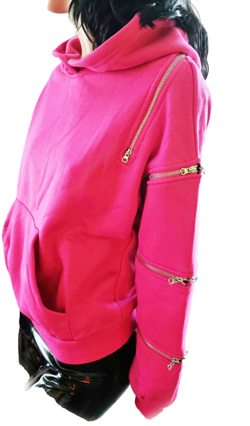 Kapuzensweatshirt Zipper Hoodie Oversize-Look Gr.34/36