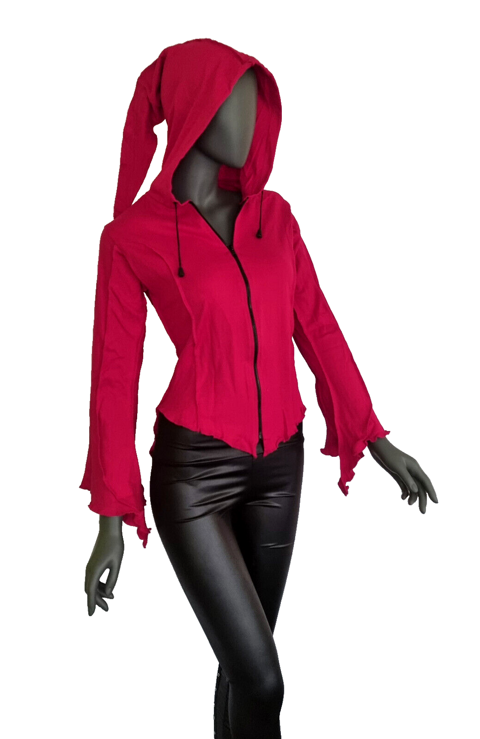 Gugel Shirtjacke Goa Ethno Boho Medieval Hippie oliv Gr.L/XL