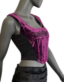 Zeige Bild Corsagentop Samt Tribal Gothic Punk Medieval Witch lila Stäbchencorsage Gr.36/38 2