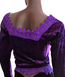 Zeige Bild Samtbluse Schnürung  Spitze Gothic Victorian Barock Zipfelärmel Gr.34/36 kl.38 3