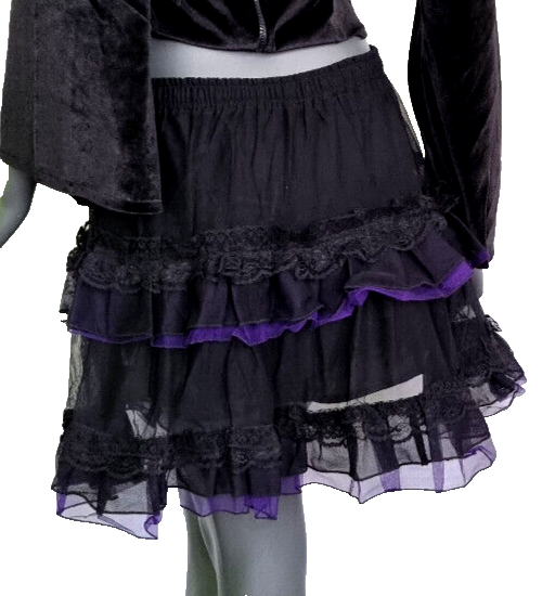 Bäres Tüllrock Spitze Gothic Punk Rock Dark schwarz rot Gr.34-40 freesize