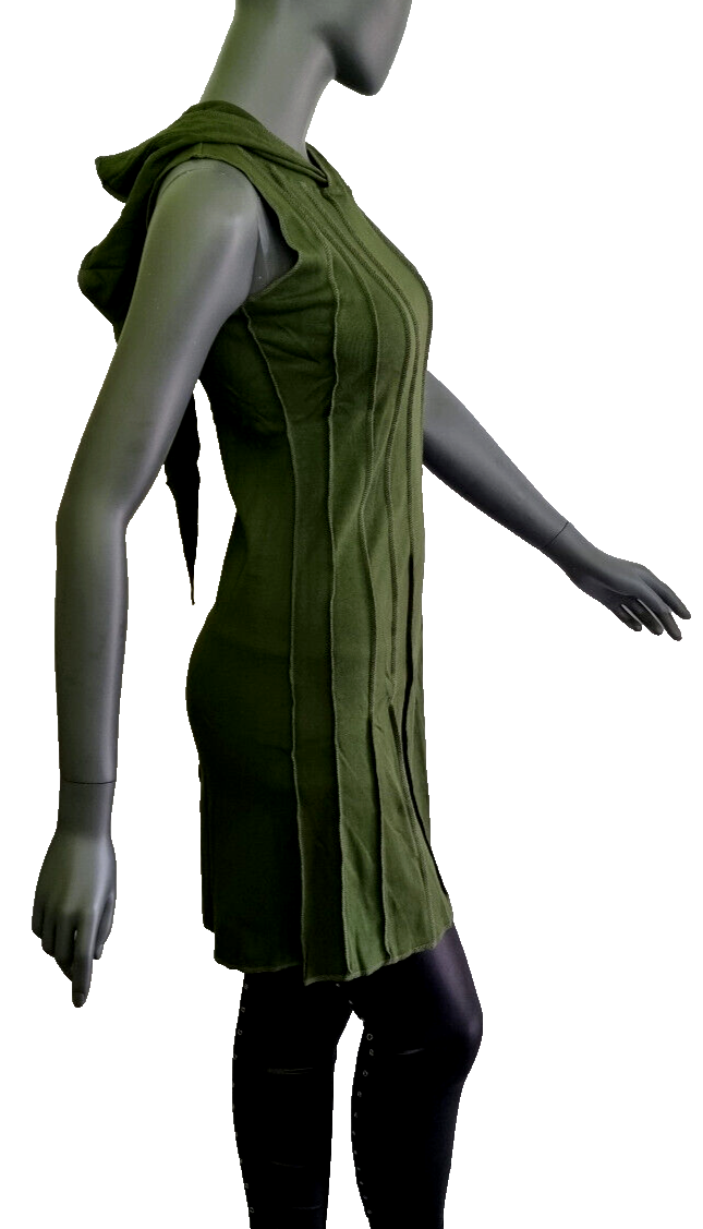 Gugel Longshirt Kleid Medieval Pixie Boho grün Gr.38/40