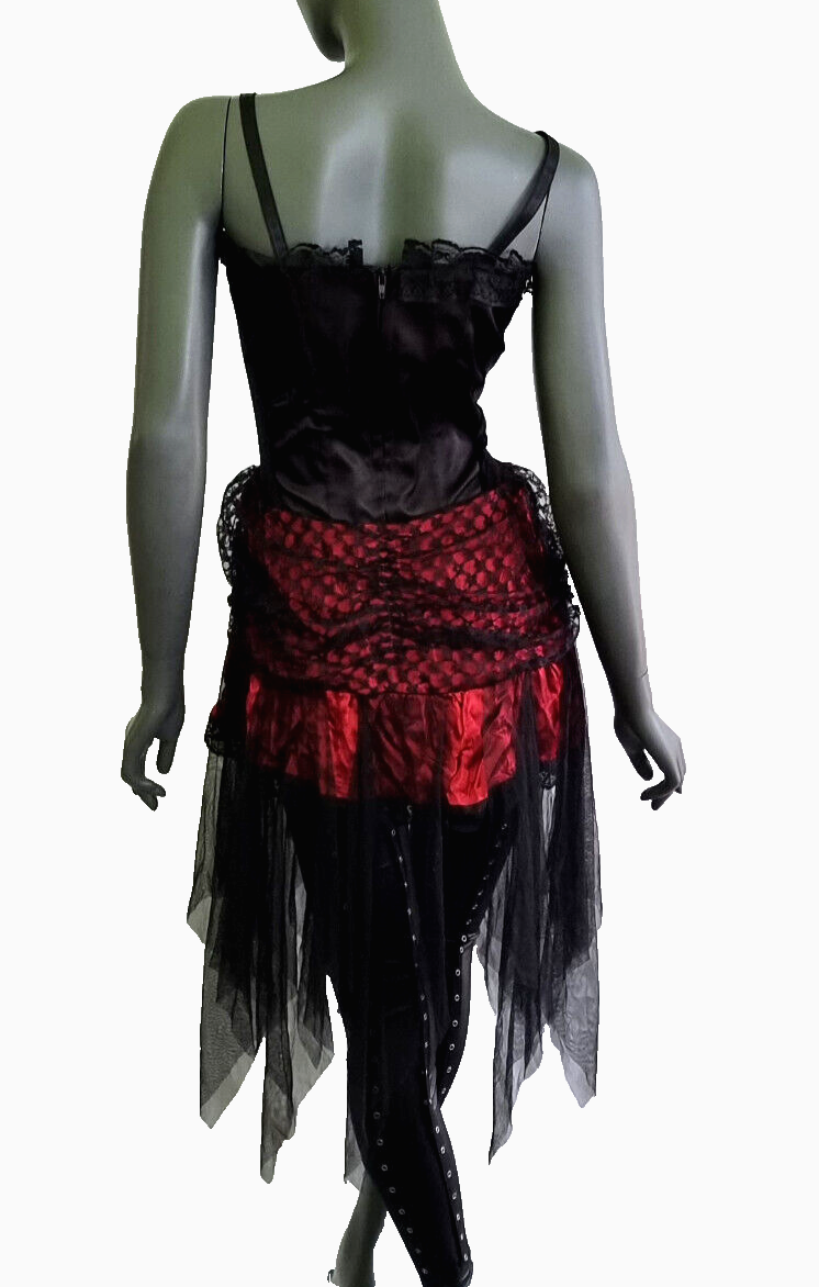 Corsagenkleid Spitze Gothic victorian Witch Zipfelkleid schwarz Gr.34/36