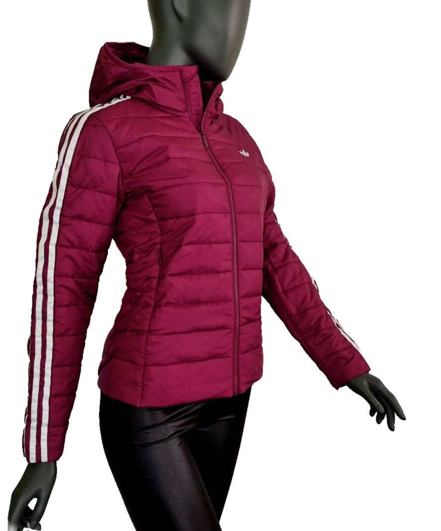 Adidas Übergangsjacke gefüttert slim Jacket Steppjacke beere HS 6769 Gr.34