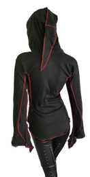 Zeige Bild Gugel  Shirtjacke  Goa Ethno Boho Medieval Hippie rot Gr.L/XL 4