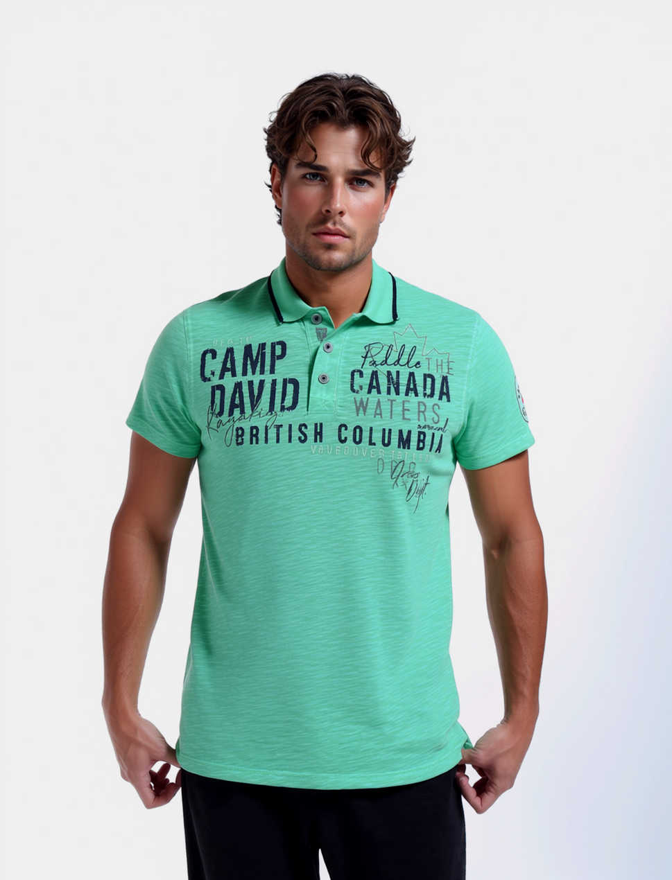 CAMP DAVID Poloshirt jade grün Gr.S