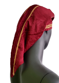Mittelalter LARP Haube  Brokat bordeaux Gugel Zipfelmütze Kinder/Erwachse