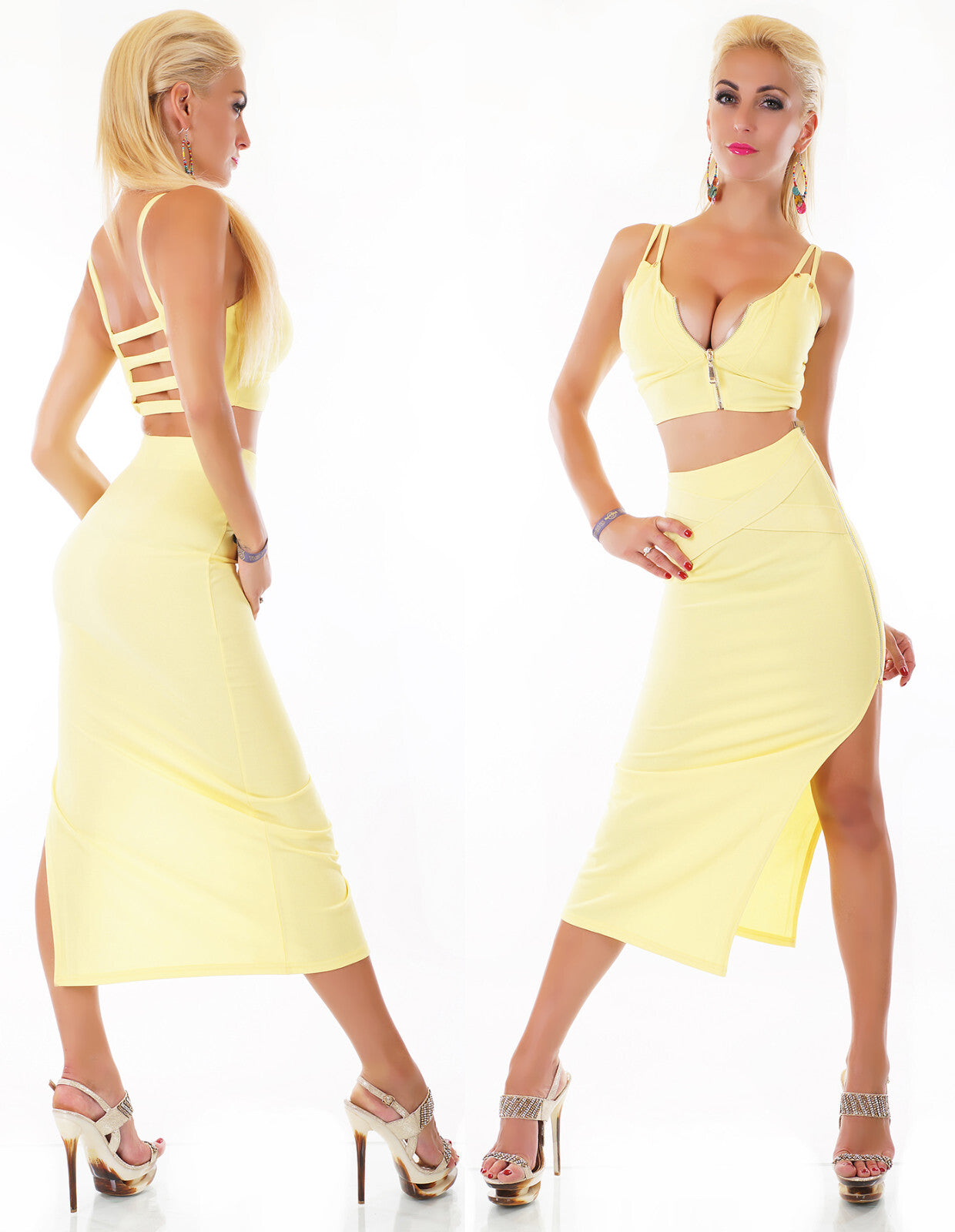Giorgia Sexy 2 Teiler Damen gelb Gr.34/36 onesize