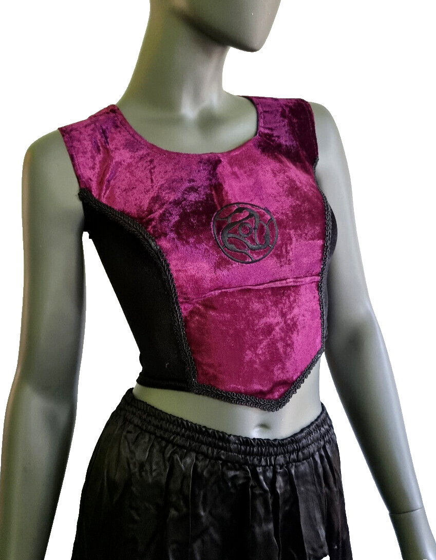 Corsagentop Samt DreiEinigkeit Gothic Punk Medieval Witch lila Gr.34/36