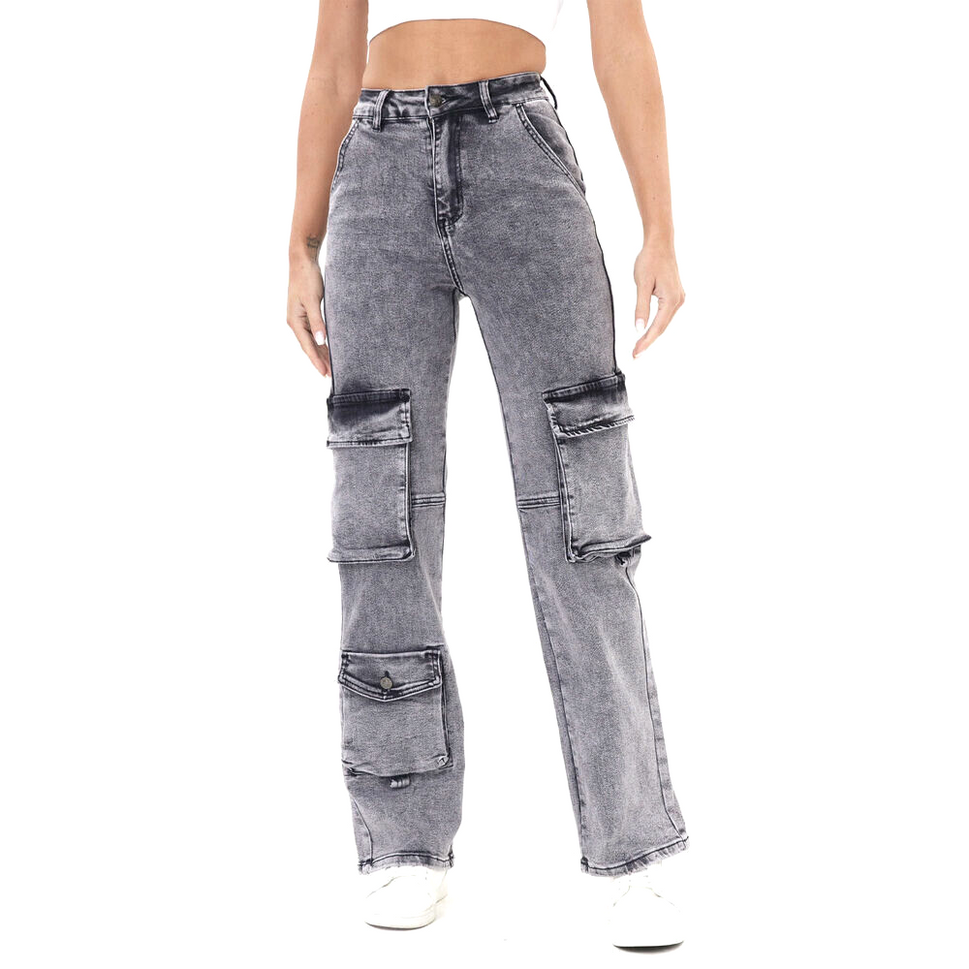 Laulia Damen High Waist Jeans Cargo Pant Gr.M/36