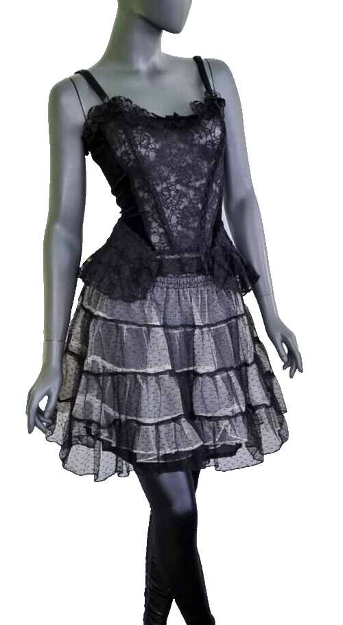 Bäres Stäbchen Corsagentop Spitze Gothic Punk Victorian  transparent Gr.36/38