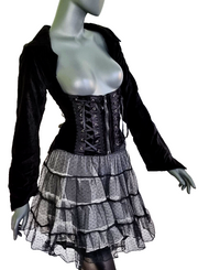 Samtjacke Miederjacke Corsagenlook Blazer underbust Steampunk Gothic Gr. 34/36