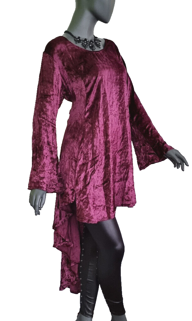 Bäres Vokuhila Samtkleid Maxikleid Mittelalter Gothic Witch Gr. 42/44