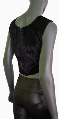 Corsagentop Schnürung Samt Spitze Gothic Punk victorian schwarz Gr. 36-40