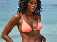 Hugo Boss Bikini-Oberteil Bella Triangel lachsorange push up Gr.L/40