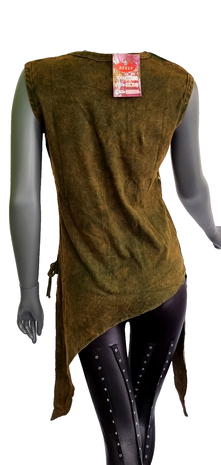 Ethno celtic Shirt Damen Zipfel Tasche Geldkatze Stickerei Ornamente Gr.34-40